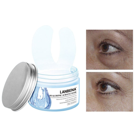 LANBENA Retinol Eye Mask Hyaluronic Acid Eye Patches Serum Reduces Dark Circles Bags Eye Lines Repair Nourish Firming Skin Care