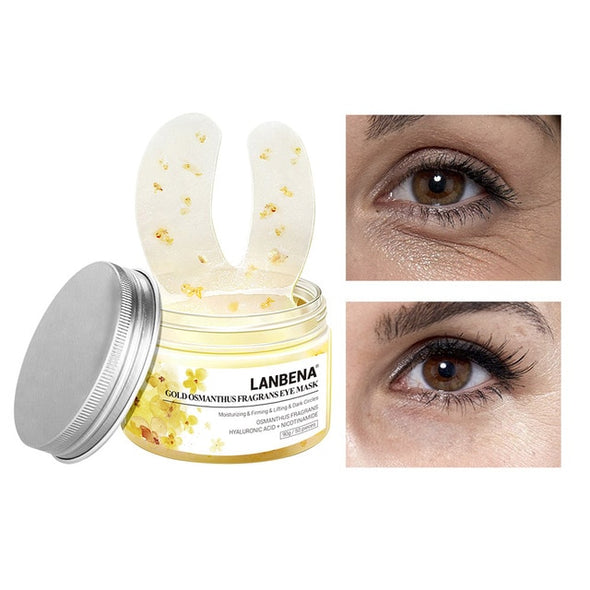 LANBENA Retinol Eye Mask Hyaluronic Acid Eye Patches Serum Reduces Dark Circles Bags Eye Lines Repair Nourish Firming Skin Care